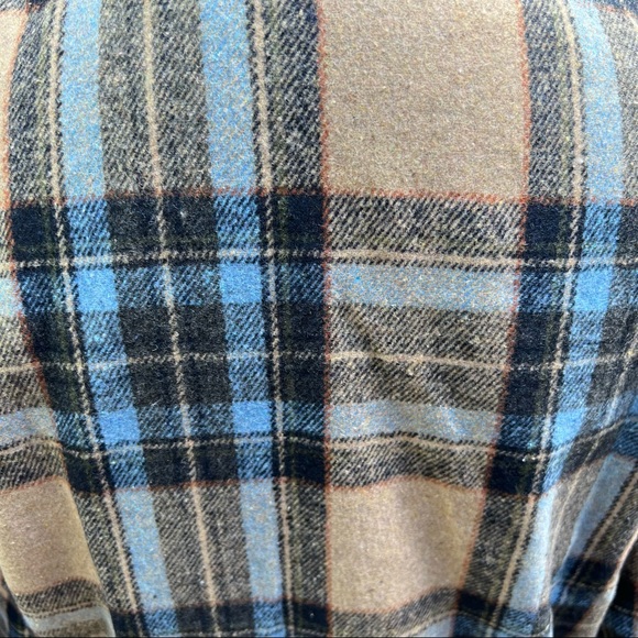 Brown plaid color block button up shirt - Picture 10 of 13
